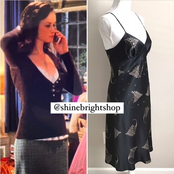 Rare Vintage Early 2000s Silk Embellished Dress ALT. ASO Gilmore Girls - Picture 4 of 15